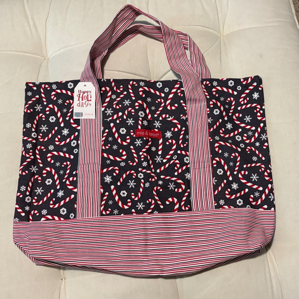 Candy Cane Pattern Tote Bag